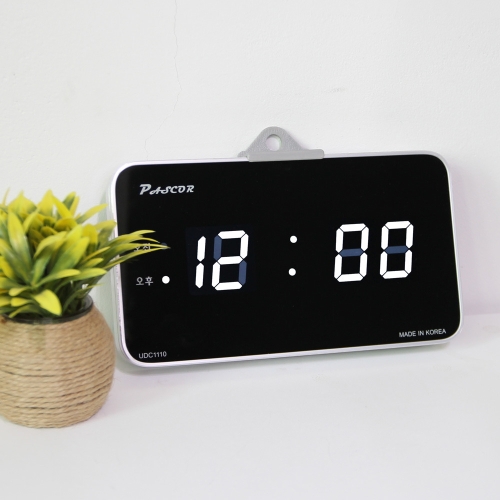 바이오메이트 하이아트 무소음 LED 디지털 벽시계 HYD-314W  시분/탁상겸용