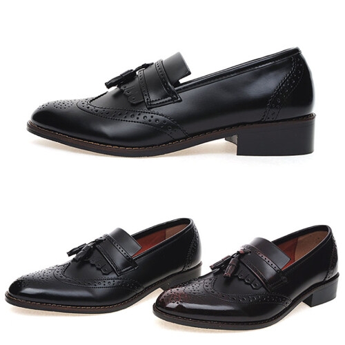 애슬릿 프린지 투 테슬 가을 남자 윙팁 로퍼  2773885