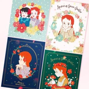 보석십자수 5D 빨강머리앤 액자세트 4종 15x20cm