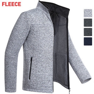 카키브라운 남성 기모 양털 후리스 집업