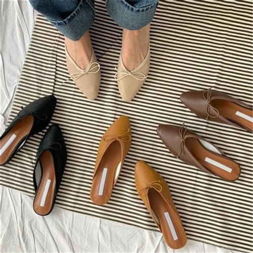 짝꿍닷컴 리본포인트 심플모던 블로퍼 뮬 RJ-an2077