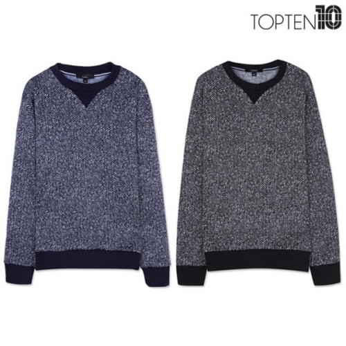 탑텐 TOPTEN 10 남녀공용 테리 베이직 솔리드 맨투맨