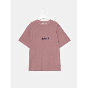  에잇세컨즈 여성 핑크 코튼 싱글 피그먼트 다잉 티셔츠_169942KY1X
