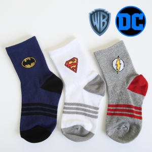 디씨 DCComicsbyPriorities DC 수퍼맨 배트맨 플래시 3족 아동 남아 중목 양말