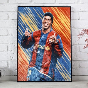 호나우지뉴 바르셀로나 레전드 포스터 브로마이드 인테리어 축구 굿즈 액자