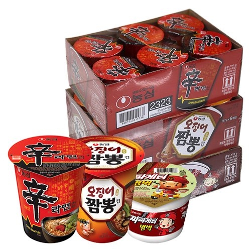 농심  신라면컵6개 + 오징어짬뽕컵6개 + 짜파게티범벅6개