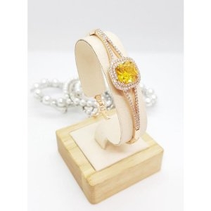 갤러리민  사각큐빅옐로우팔찌/블링팔찌/생일선물/여친선물/뱅글팔찌  2990747