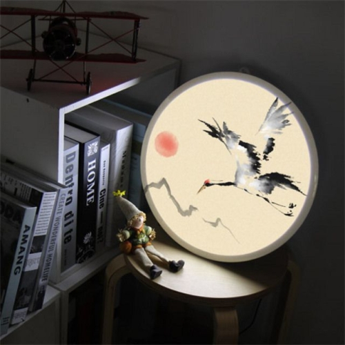 꾸밈  nb882-LED액자35R_무병과장수의풍수학수묵화