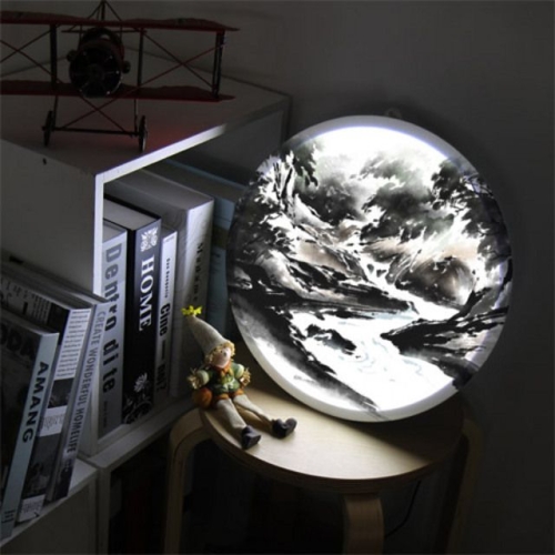 꾸밈 nb879-LED액자35R운치있는수묵화