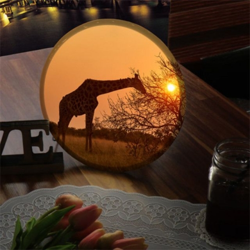 꾸밈  nb926-LED액자25R_아프리카초원의노을과기린