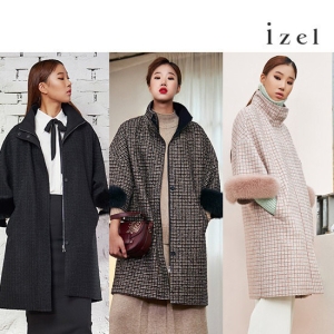  아이젤 SAGA 폭스 울 블렌딩 케이프 코트