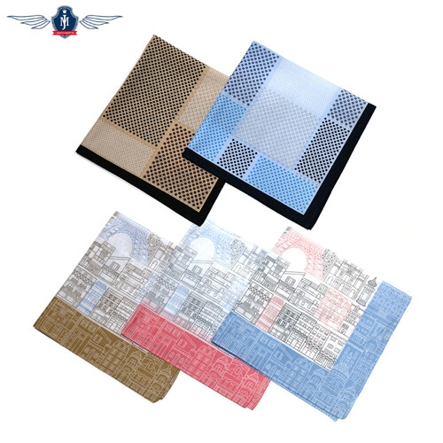 제임스마틴  에펠탑 블럭 도트패턴 코튼 손수건  JMHA19F-HACH06