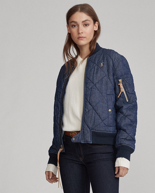  폴로랄프로렌 Quilted Denim Bomber Jacket