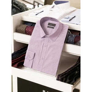  란체티 핑크 컬러 잔체크 무늬 슬림핏 긴소매 와이셔츠_LPF8304VI02