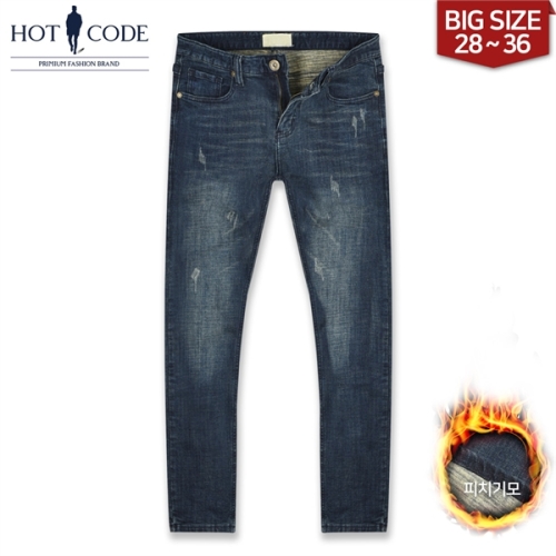 핫코드 겨울 남자 기모청바지 스판 빅사이즈 옷 행사 HC5067