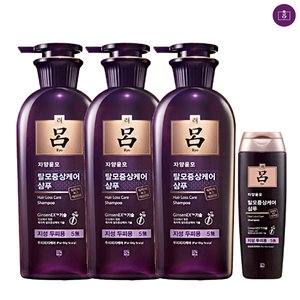  려 자양윤모 탈모증상케어 샴푸 지성 두피용 400ml+180ml 세트[400ml 3개+180ml 1개]