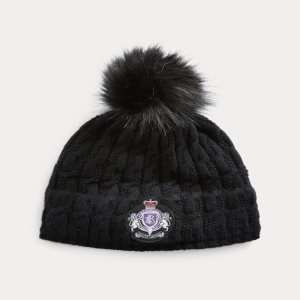  폴로랄프로렌 여성 Cable-Knit Crest Patch Hat