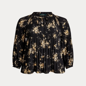  폴로랄프로렌 Floral Tie Neck Georgette Top