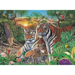 1000조각 직소퍼즐 호랑이가족의 평화로운 휴식