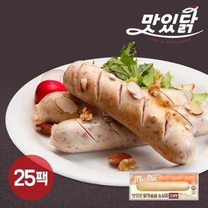 산과들에프앤씨 맛있닭 닭가슴살 소시지 견과맛 100g [25개]