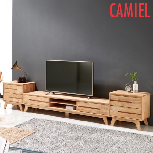 까미엘 태윤퍼니쳐 엔듀 고무나무 3200 오픈형 거실장세트 SI_AM1004