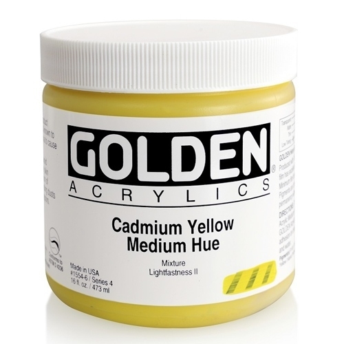 골든  H.B 아크릴릭 물감 473ML S4 Cadmium Yellow Medium Hue