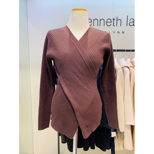 케네스레이디 랩 브이넥 니트 EKPOJL09