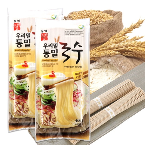 한국우리밀농업협동조합 우리밀농협 우리밀 통밀국수 400g 3-4인분 x2봉 - 에누리 가격비교