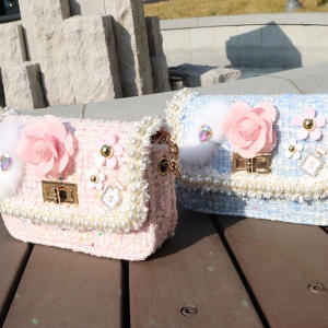 제이제이 BT2 트위드 초등 학생 7세 어린이 키즈 크로스백 여아 핸드백 선물 용돈 핸드폰 가방