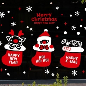 낭만창고  cmi315-크리스마스 양말쏘옥-크리스마스 스티커-낭만창