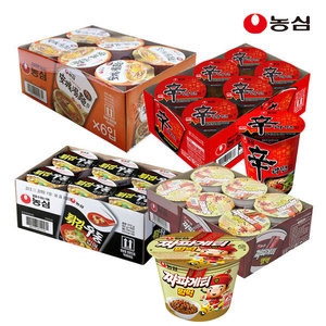농심  신라면컵 65g x 6개 + 안성탕면컵 66g x 6개 + 튀김우동컵 62g x 6개 + 짜파게티범벅 70g x 6개