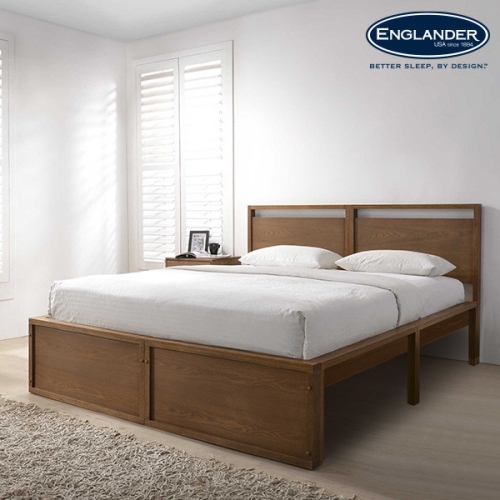 잉글랜더 아스톤 천연무늬목 침대 프레임 퀸(Q)