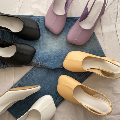 미들 통굽 베이직 러블리 컬러 슬링백 RJ-e0308