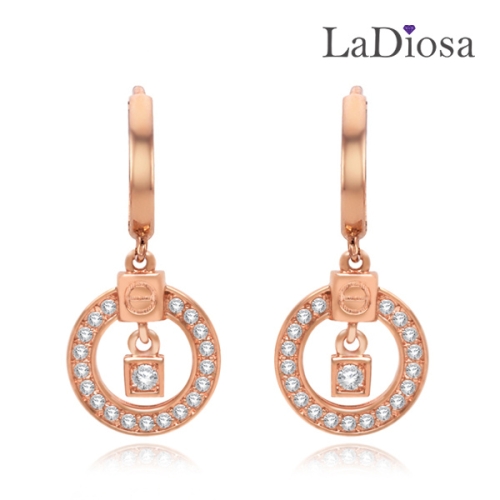 라디오사  14K 주문무료 핀 드롭형 2-1 귀걸이. Gold 캐롤 스톤 드롭 귀걸이