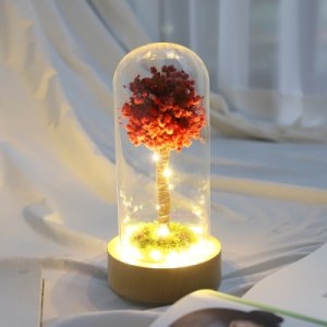 오르골 프리저브드 각인 드라이플라워 여자친구 꽃 선물 무드등