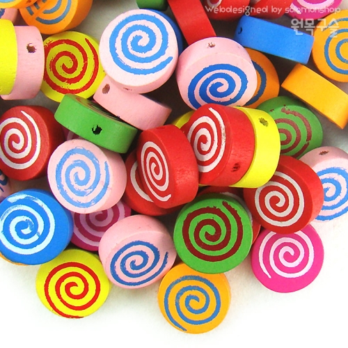 원목구슬 회오리 15mm 모양구슬 구슬 나무구