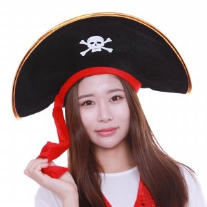 고급 해적 선장 모자 캐리비안 파티 후크 코스튬