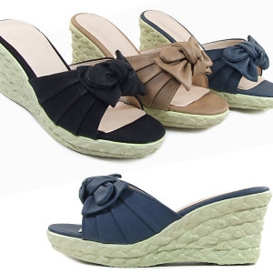 뮤즈몰 하비 7cm웨지힐 여성 통굽슬리퍼 키높이 사무실 실내 여름 샌들 뮬 신발 구두