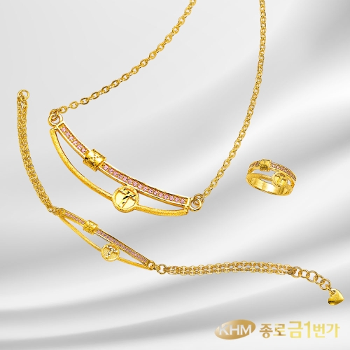 종로금1번가  24K 순금 목걸이 팔찌 2종 택 24K 스칼렛T 18.75g+무료
