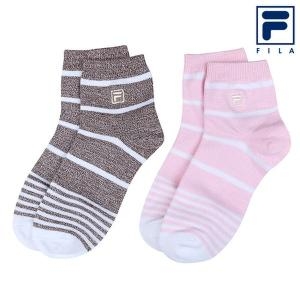 휠라 여성 중목 면 양말 2종 세트 FV4SCZ9897F