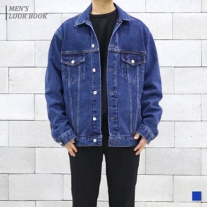 바이오 워시드 오버핏 트러커 남자 진청자켓  FSLN8SOT03