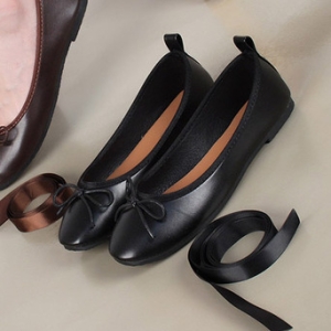 브룸 발목 스트랩 끈 리본 발레 플랫 슈즈 UH-73208