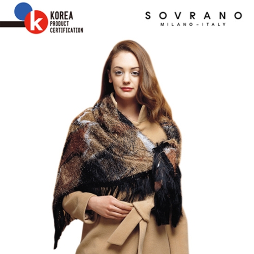 소브라노 애니멀 프린트 퍼 숄