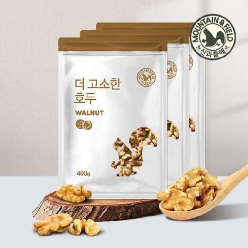 산과들에 23년산 햇 1/4태 호두 400g+400g+400g 총1.2kg