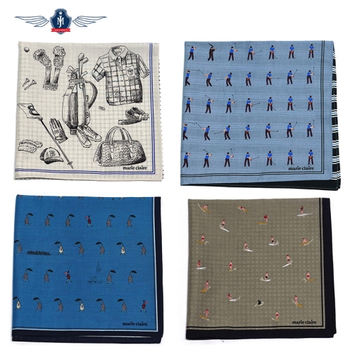 제임스마틴  멋스러운 일러스트 패턴 손수건  JMHA20S-HACH01