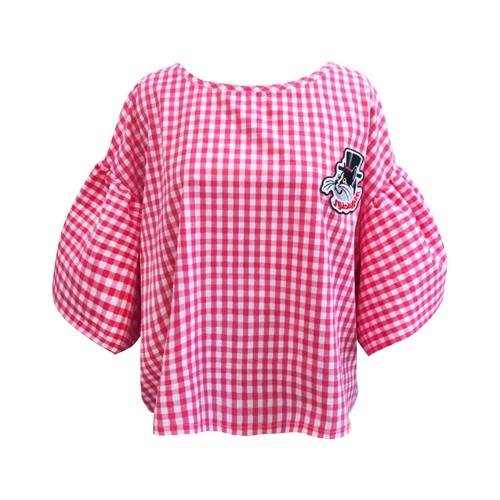 곽현주컬렉션 젯콜리코 ZCOLICO   젯콜리코  PINK SQUARE CHECK PUFF BLOUSE 1721965