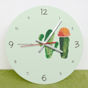 꾸밈  cm441-행복가득선인장_인테리어벽시계