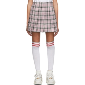  MSGM SSENSE Exclusive Pink Check Pleated Miniskirt