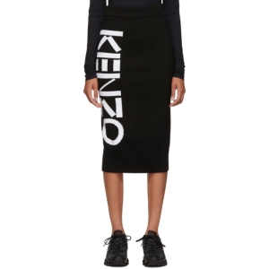  겐조 Black Sport Tube Mid-Length Skirt