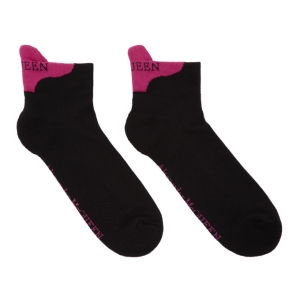  알렉산더맥퀸 Black and Pink Signature Ankle Socks
